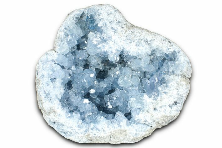 Sparkling Celestine (Celestite) Geode Section - Madagascar #364742